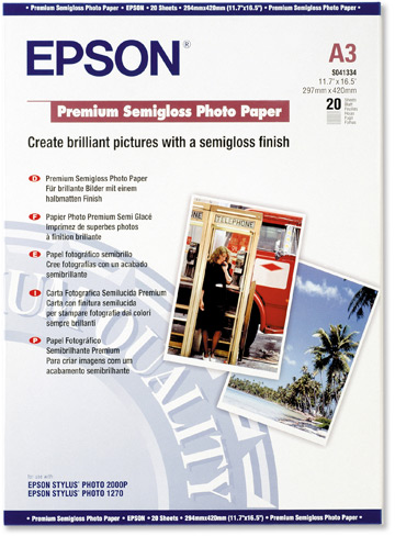 Epson  S041334 fotopapier Halfglanzend | A3 | 251 gr/m² 20 stuks
