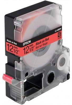 Epson  LC-4RBP9 zwart op rood breedte 12 mm