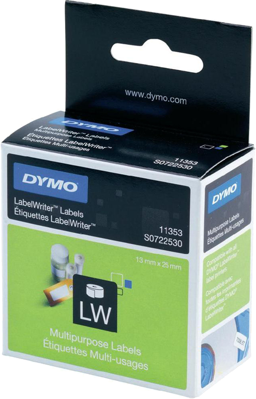 Dymo  11353 Multifunctionele etiketten 13 mm x 25 mm  wit